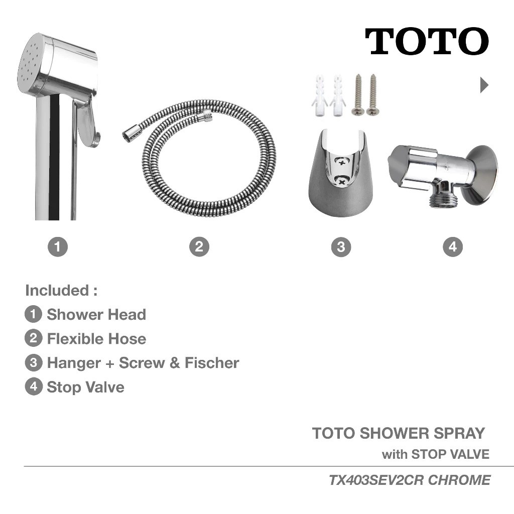 Surya Toto Indonesia TOTO Shower Spray with Stop Valve TX403SEV2CR