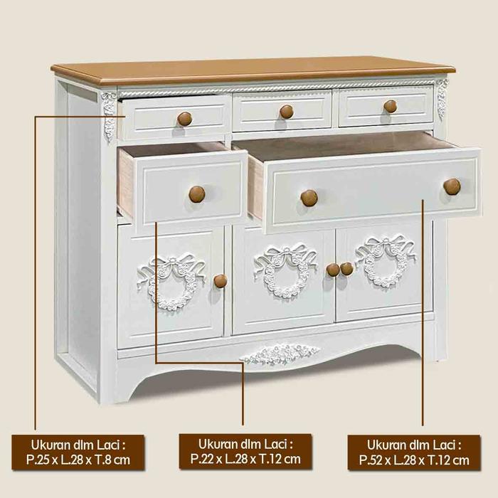 Toraya Cipta Gemilang Toraya Living Storage Cabinet Candy Series CA-98R WHCO