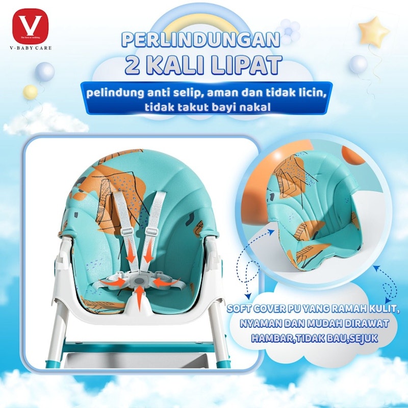 V-Baby Care Kursi Makan Bayi Multifungsi 5