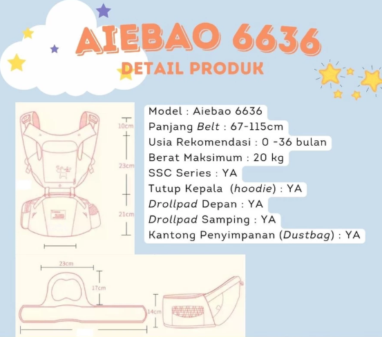 Aiebao  Baby Hipseat Carrier DEER 11 in 1   6636 