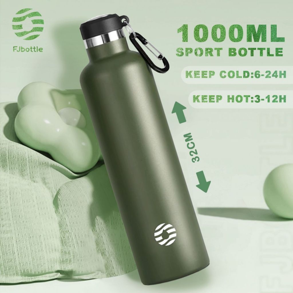 FEIJIAN Industry and Trade Co. FJbottle Botol Minum Olahraga Stainless Steel 1 Liter 