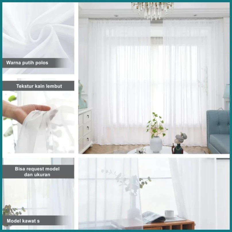  Dekorapi Gorden Vitrase Poil Polos