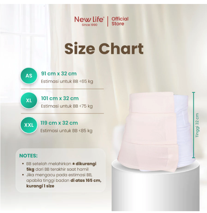 Hidup Baru Sehat New Life Korset Pasca Melahirkan 3 Band Reguler