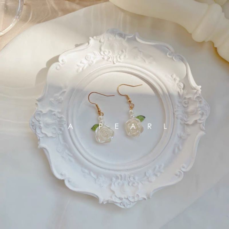  Anting Mawar Putih Korean Style