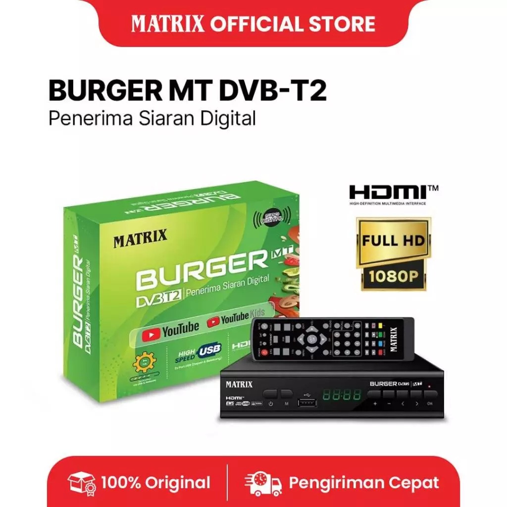 MATRIX Set Top Box Burger Hijau DVBT2 MT