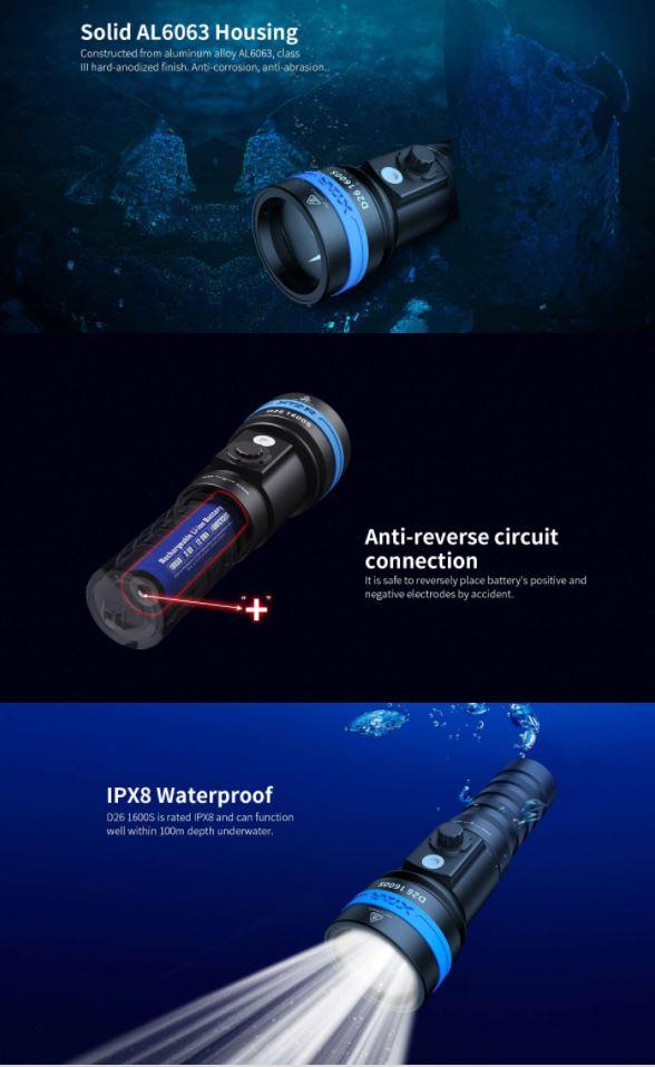 Shenzhen XTAR Electronics XTAR Scuba Diving Torch D26-1600