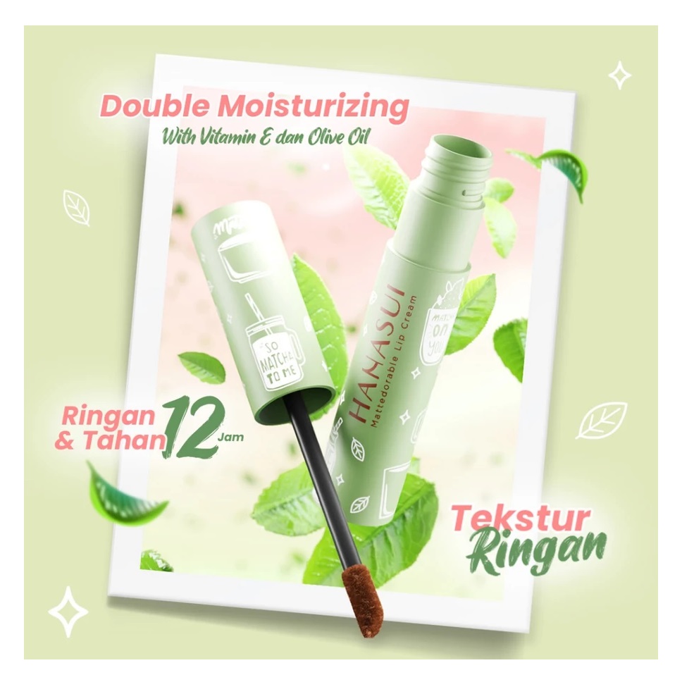 Eka Jaya Internasional Hanasui Mattedorable Lip Cream Matcha Latte Edition 02 Matchamallow
