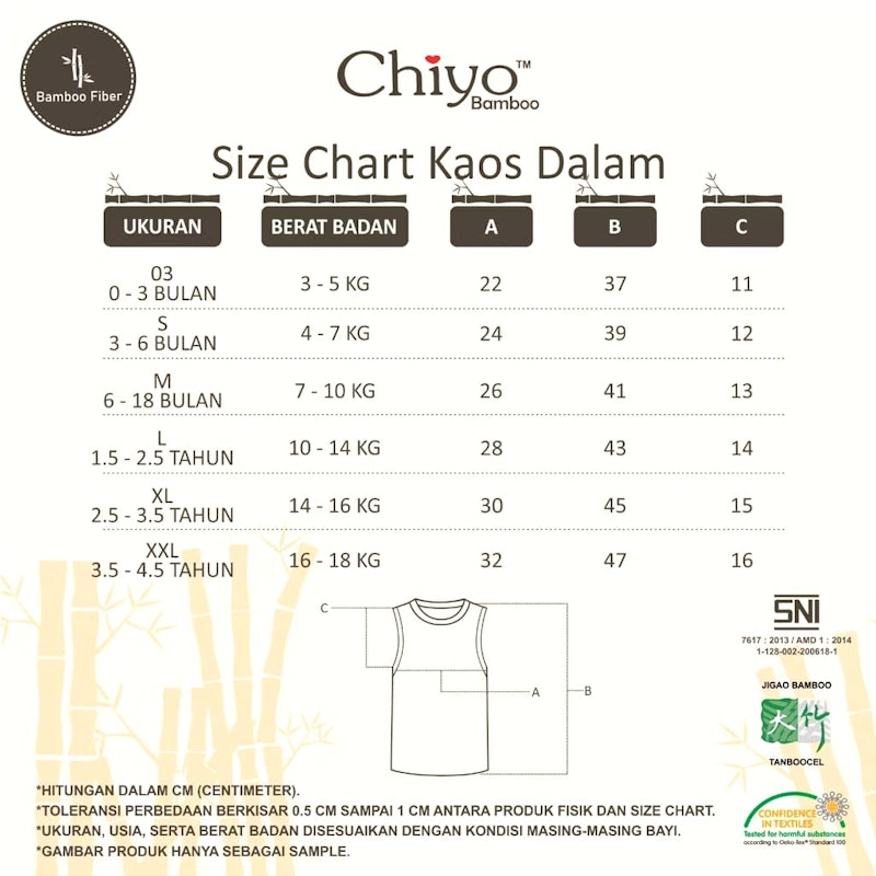 Chiyo Kaos Dalam Bamboo Putih 3