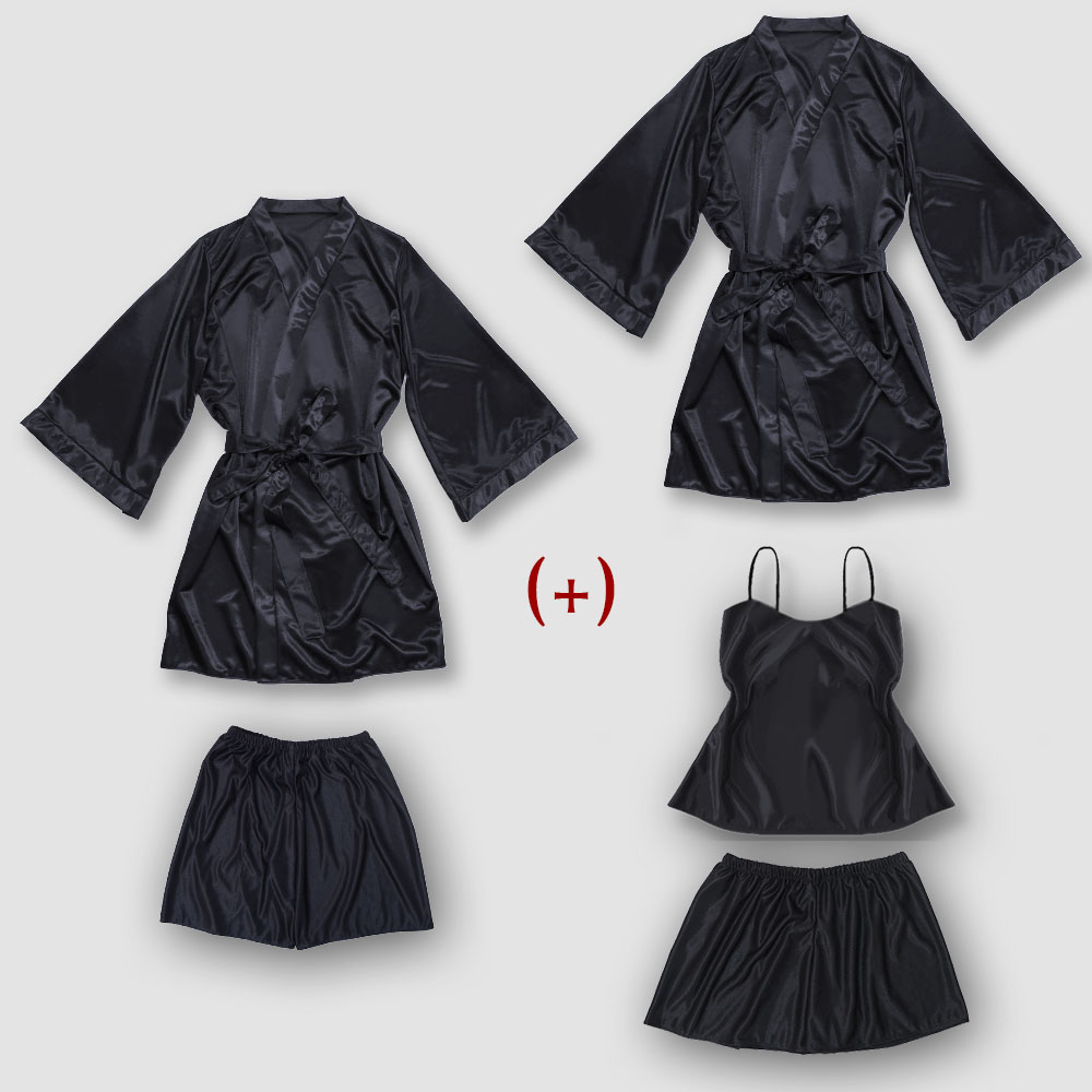 Folva Baju Tidur Kimono Couple Satin 1494BCPL 