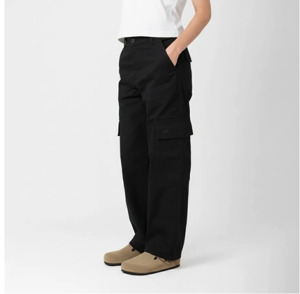 Fairgoods Celana Wanita Loose Cargo Navia Black 2