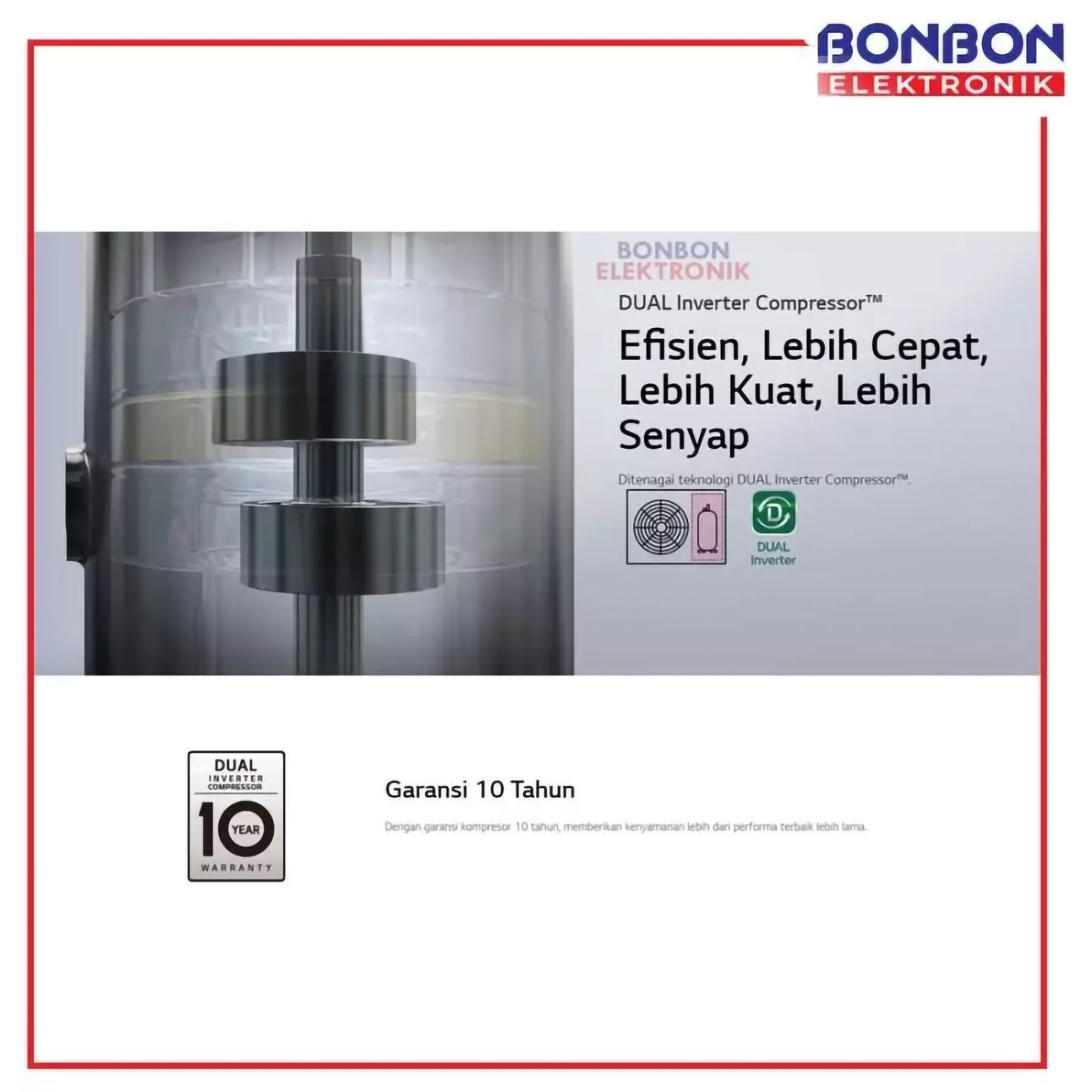 LG Electronics Indonesia LG AC Split Dinding Smart Inverter DUALCOOL 2 PK T18EV5