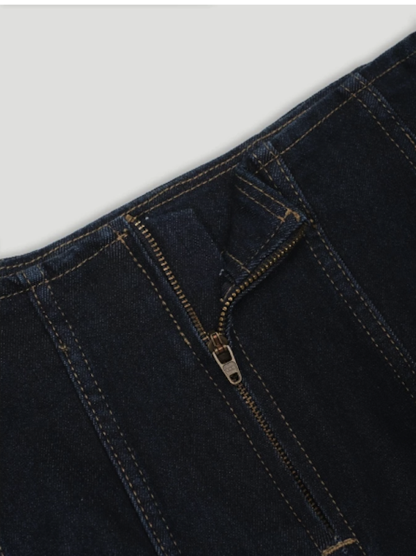 THENBLANK Flare Denim Skirt Black 4