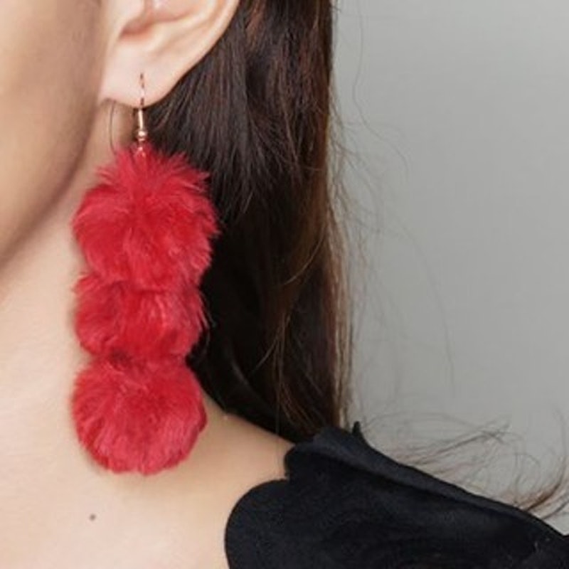 Tripple Pompom Earrings 2