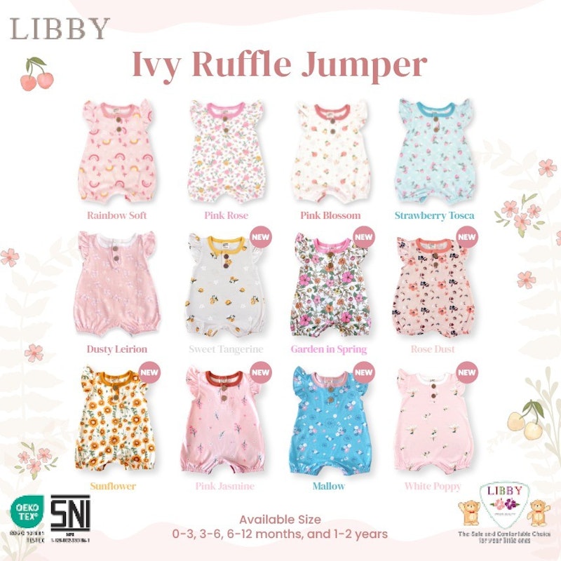 Libby Jumper Bayi Perempuan Ruffle Motif Ivy 3