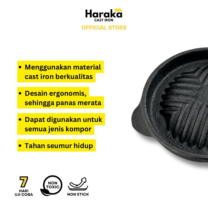  Haraka Cast Iron Mini Grill Pan 