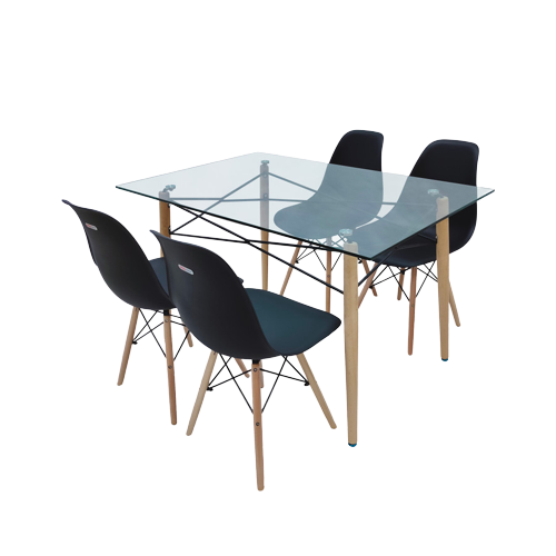 SAPPORO COLAC Dining Set / Set Meja Makan Kaca 4