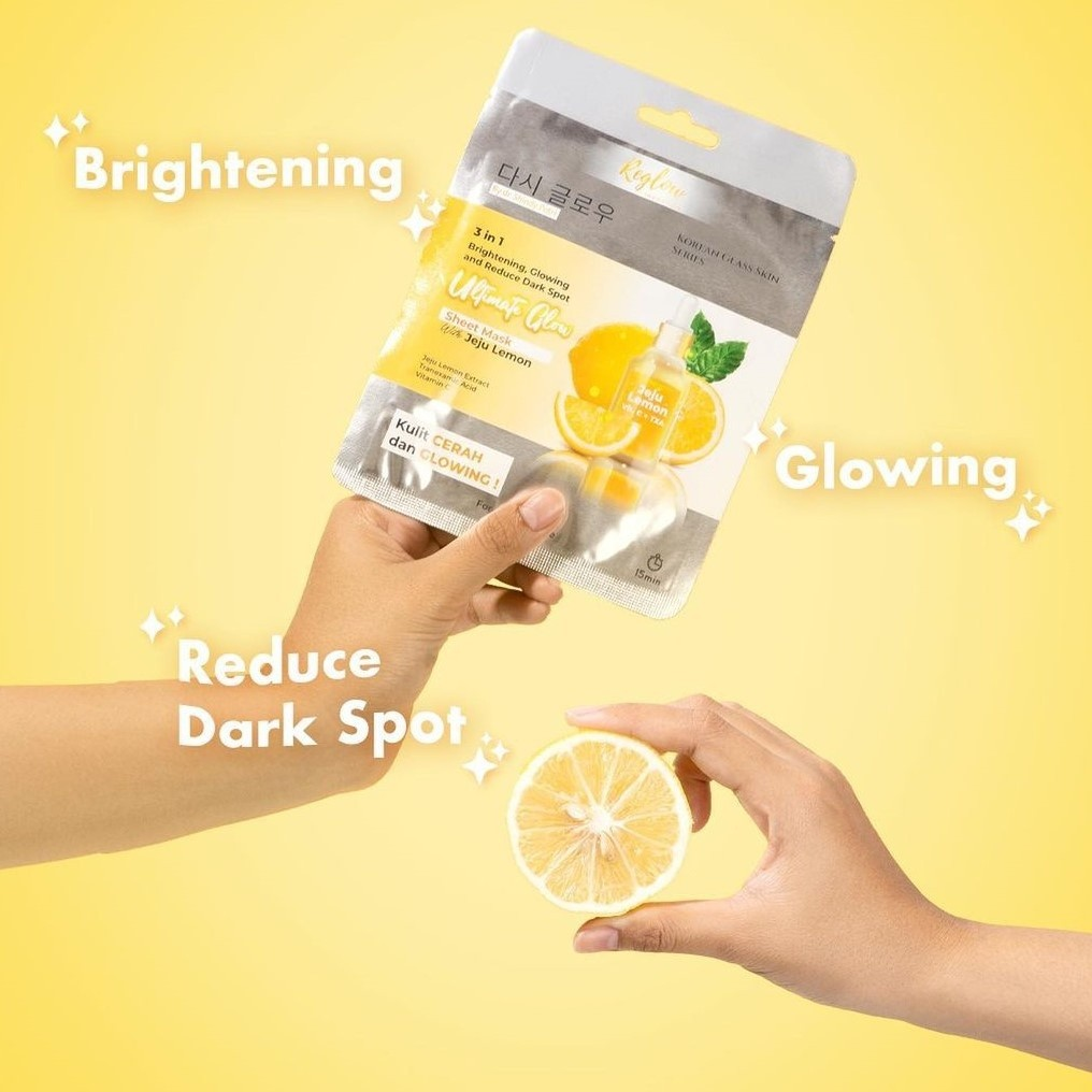 Reglow Indonesia Reglow 3 In 1 Ultimate Glow Sheet Mask with Jeju Lemon