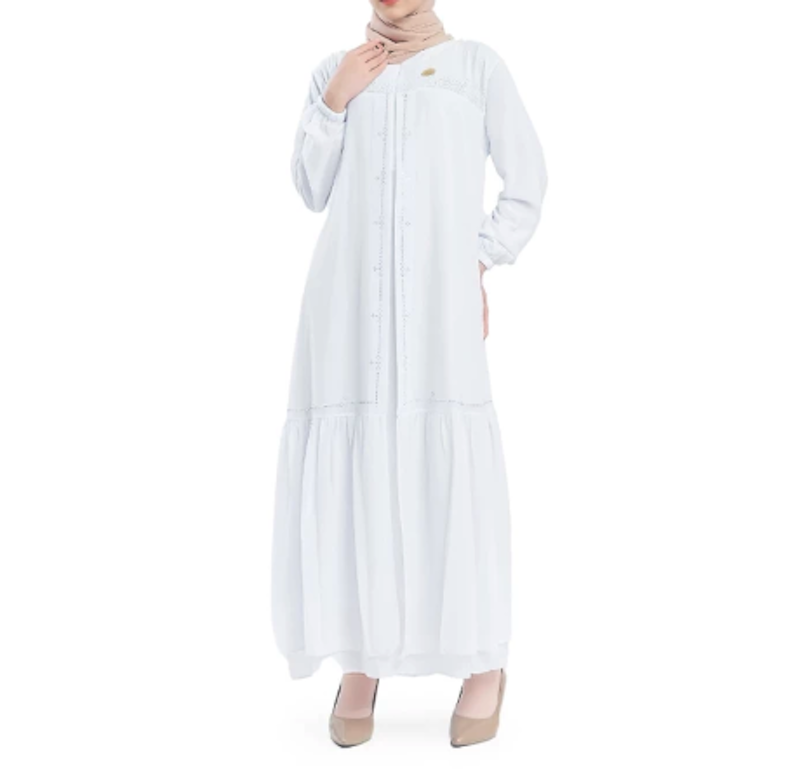 Amie Collection Zaskia Dress Ceruty Mix Swaroski Putih 1