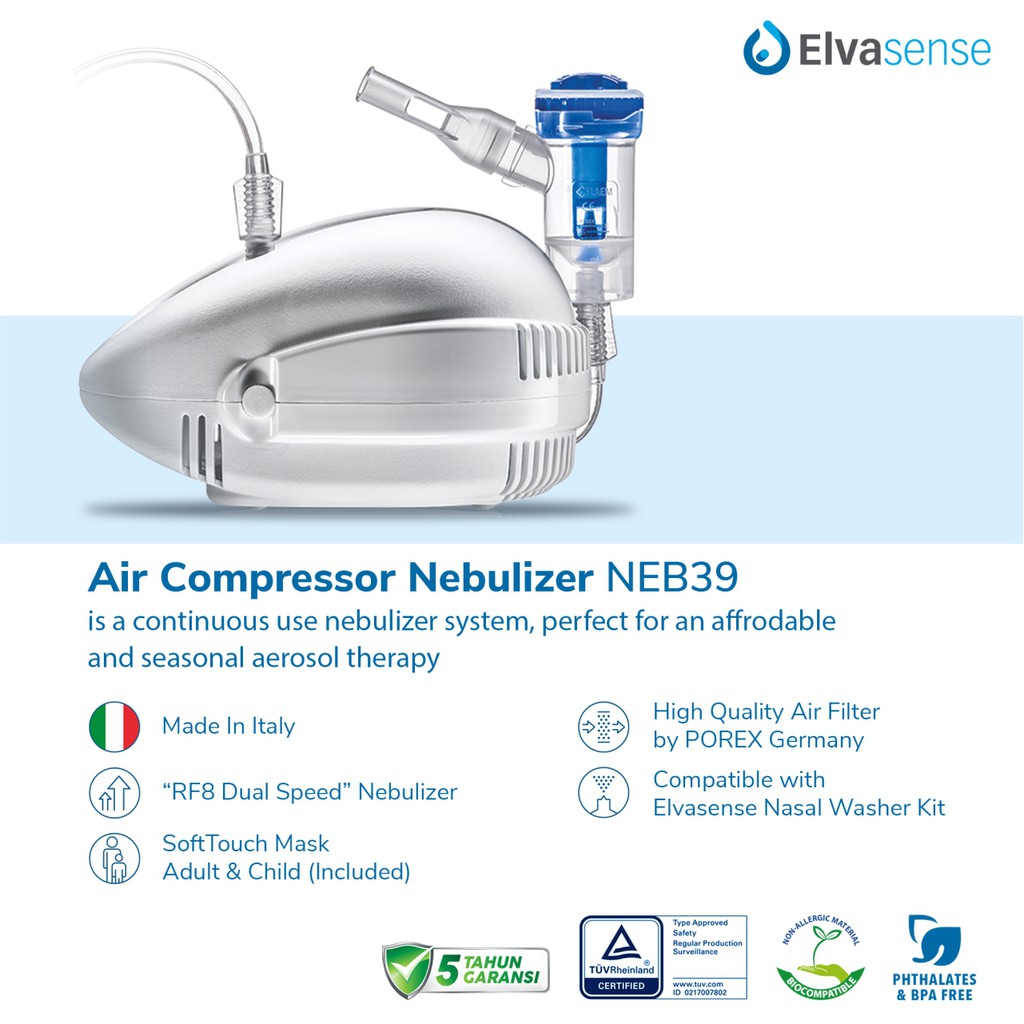 Enseval Medika Prima Elvasense Air Compressor Nebulizer NEB39