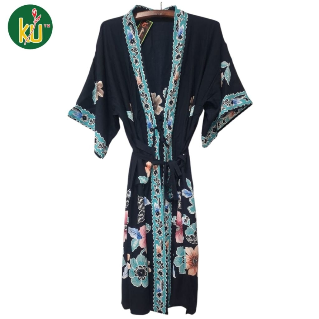 Batik Kencana Ungu Kencana Ungu Longdress Kimono Label Hitam