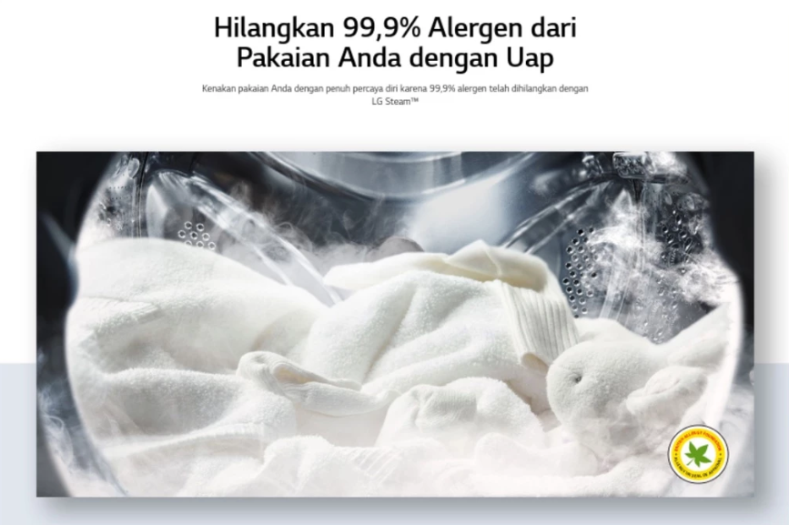 LG Electronics LG Mesin Cuci Front Loading  AI DD™ 15 Kg / 8 Kg F2515RTGV