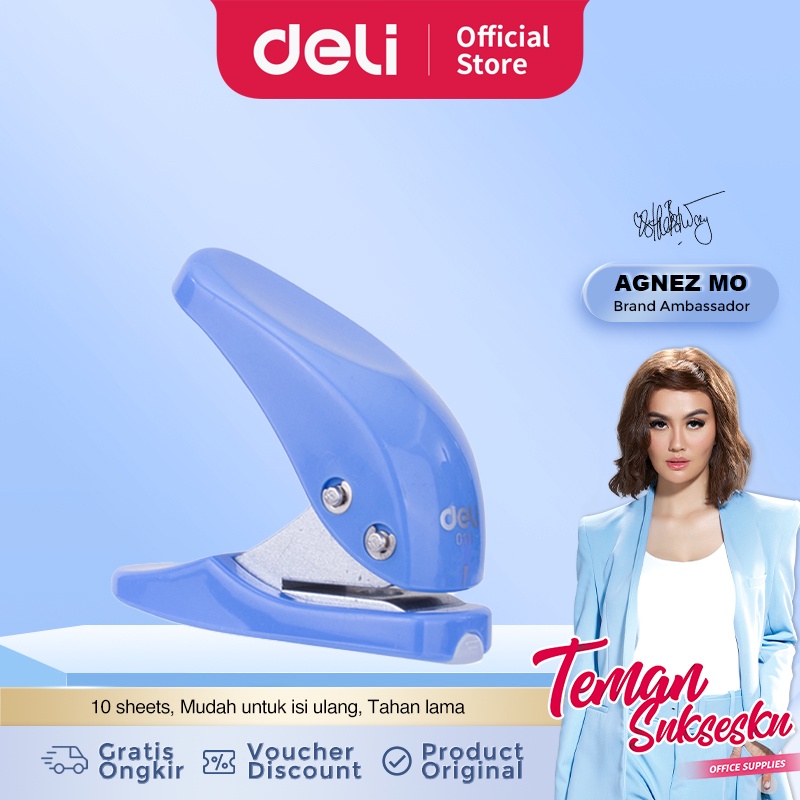 Deli Pembolong Kertas 1 Lubang E0111