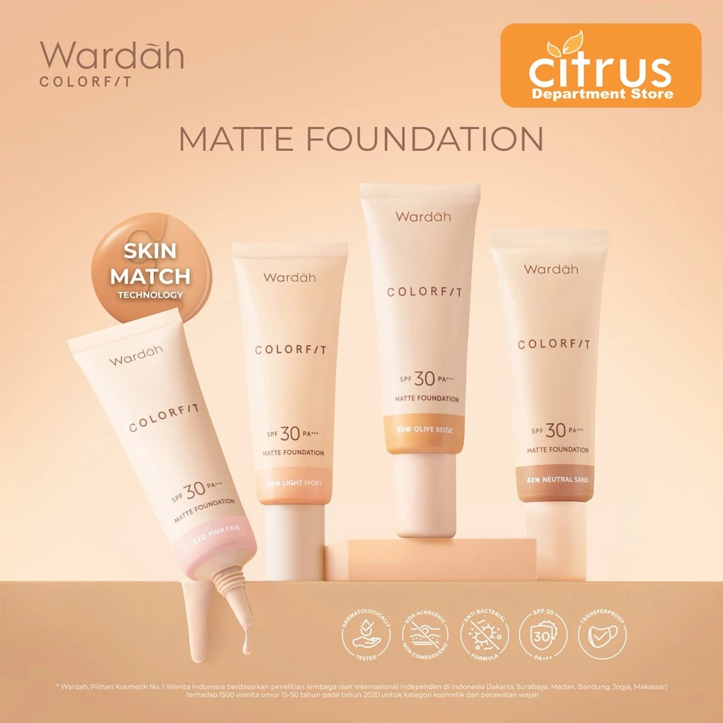 Paragon Technology and Innovation Wardah Colorfit Matte Foundation 22N Light Ivory 