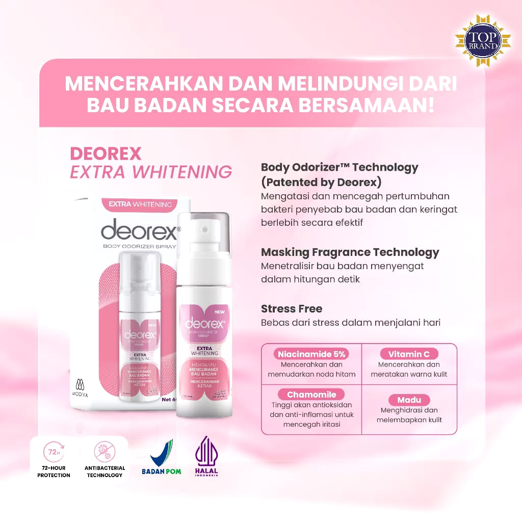 Modiva International Deorex® Body Odorize Spray Extra Whitening 