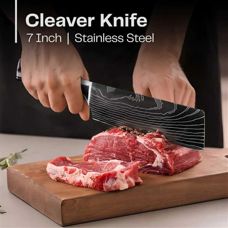 XITUO Damascus Pattern Cleaver Knife 4