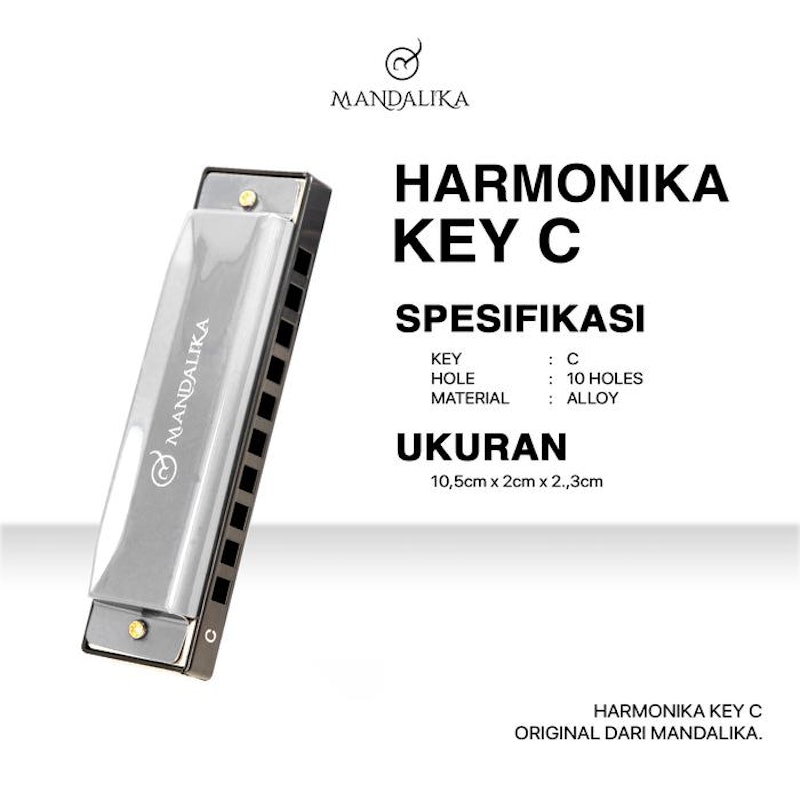 Mandalika Harmonica Key C 10 Holes 2