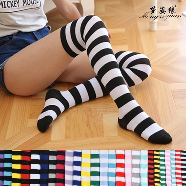  Over Knee Socks Motif Belang