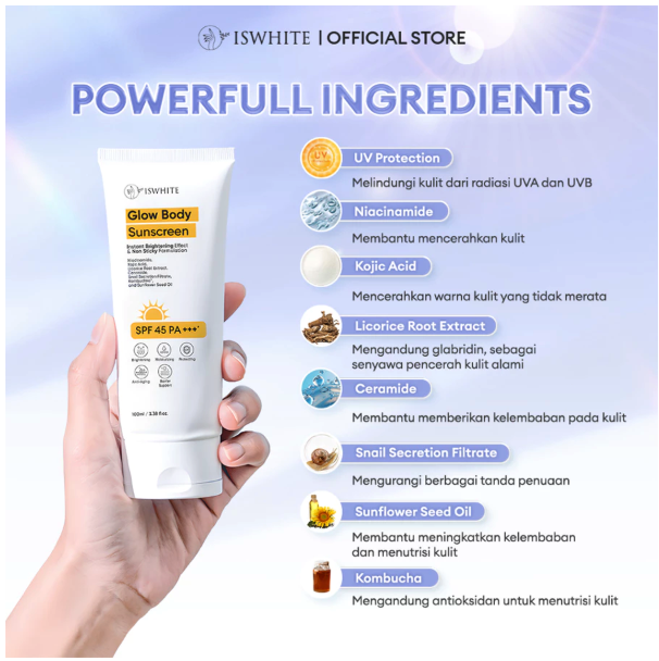 ISWHITE Glow Body Sunscreen SPF 45 PA+++ 3