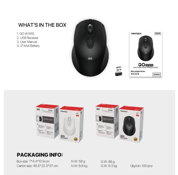 Fantech Indonesia Fantech GO Mouse Silent Click W191