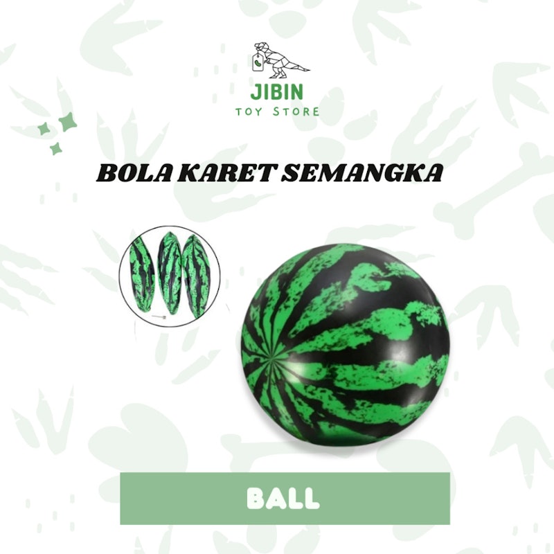 Jibin Mainan Anak Bola Karet Basket Motif Semangka 2