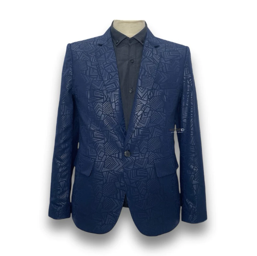  HOOF Blazer Pria Embos Casual Woolpeace