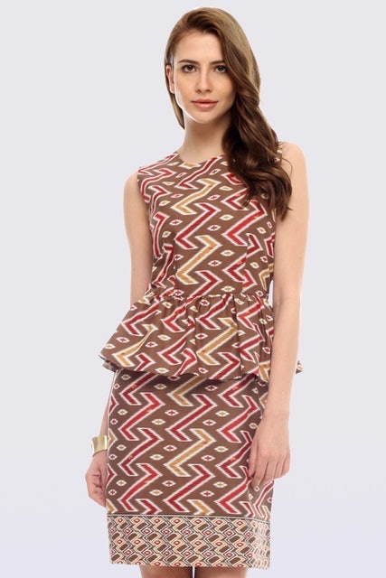 Sleeveless Rang-rang Peplum Dress  ｜ 15/045