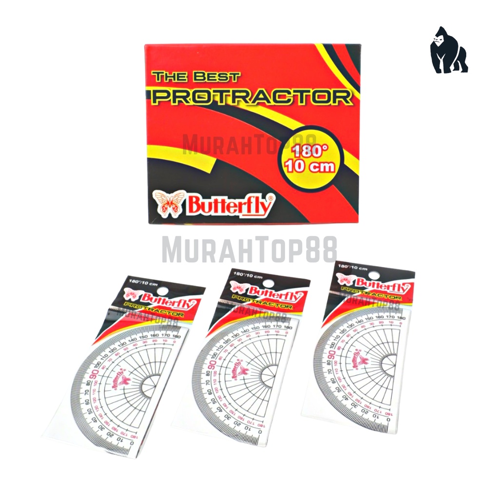 Butterfly Penggaris Busur Derajat 180/10 cm