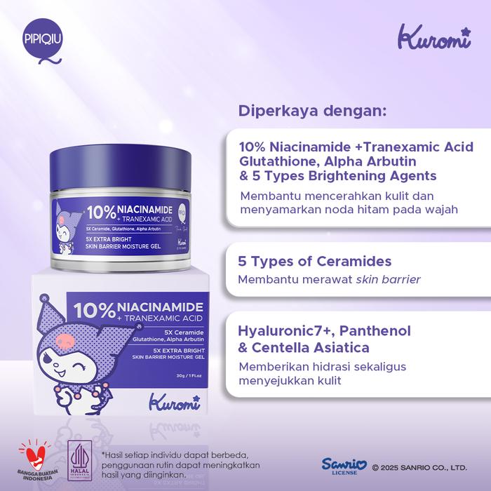 Javinci Berkat Kreatif Sentosa Pipiqiu 10% Niacinamide + Tranexamic Acid Extra Bright Skin Barrier Moisture Gel