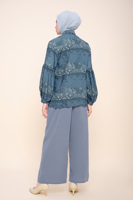 Yazwa Navy Blouse - Romansa Khatulistiwa - Edisi Bunga Simpur 4