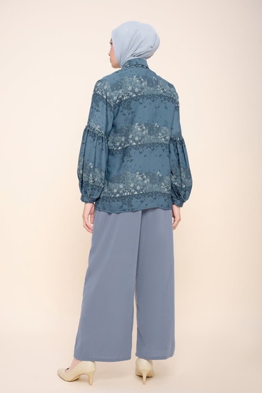 Yazwa Navy Blouse - Romansa Khatulistiwa - Edisi Bunga Simpur 4