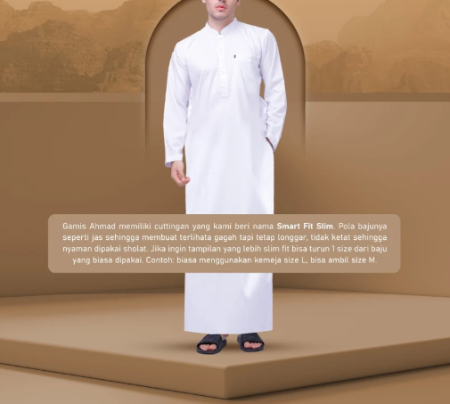  Alghaza Mubarak Gamis Ahmad Dewasa Putih