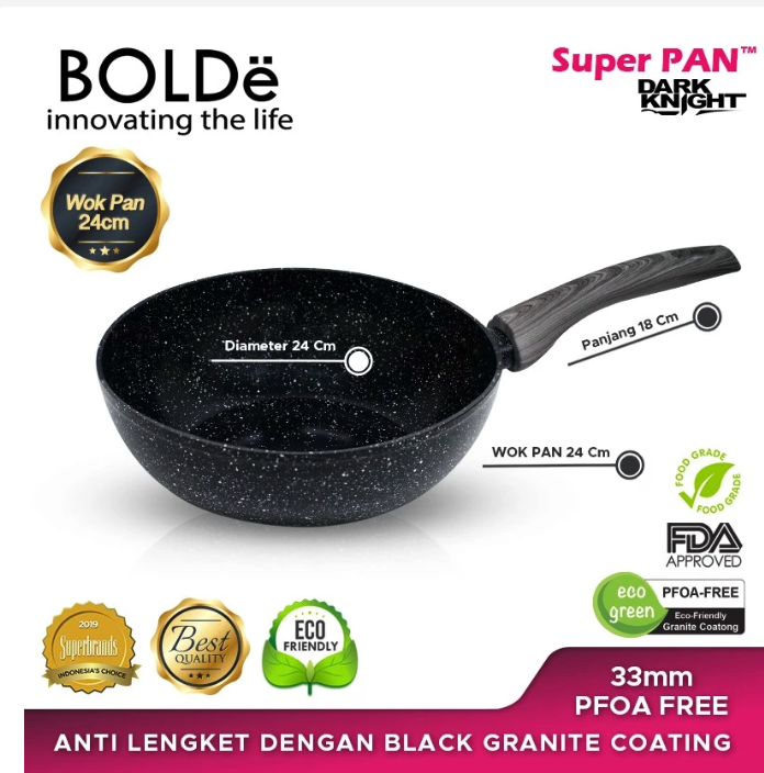 Bolde Inovasi Global BOLDë Super Pan Wok Black 24 cm 