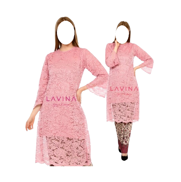 Lavina Tunik Brukat Set Rok Plisket Elegan