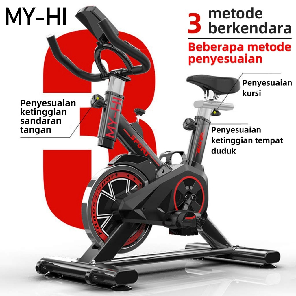  MY-HI Sepeda Statis Hitam-8