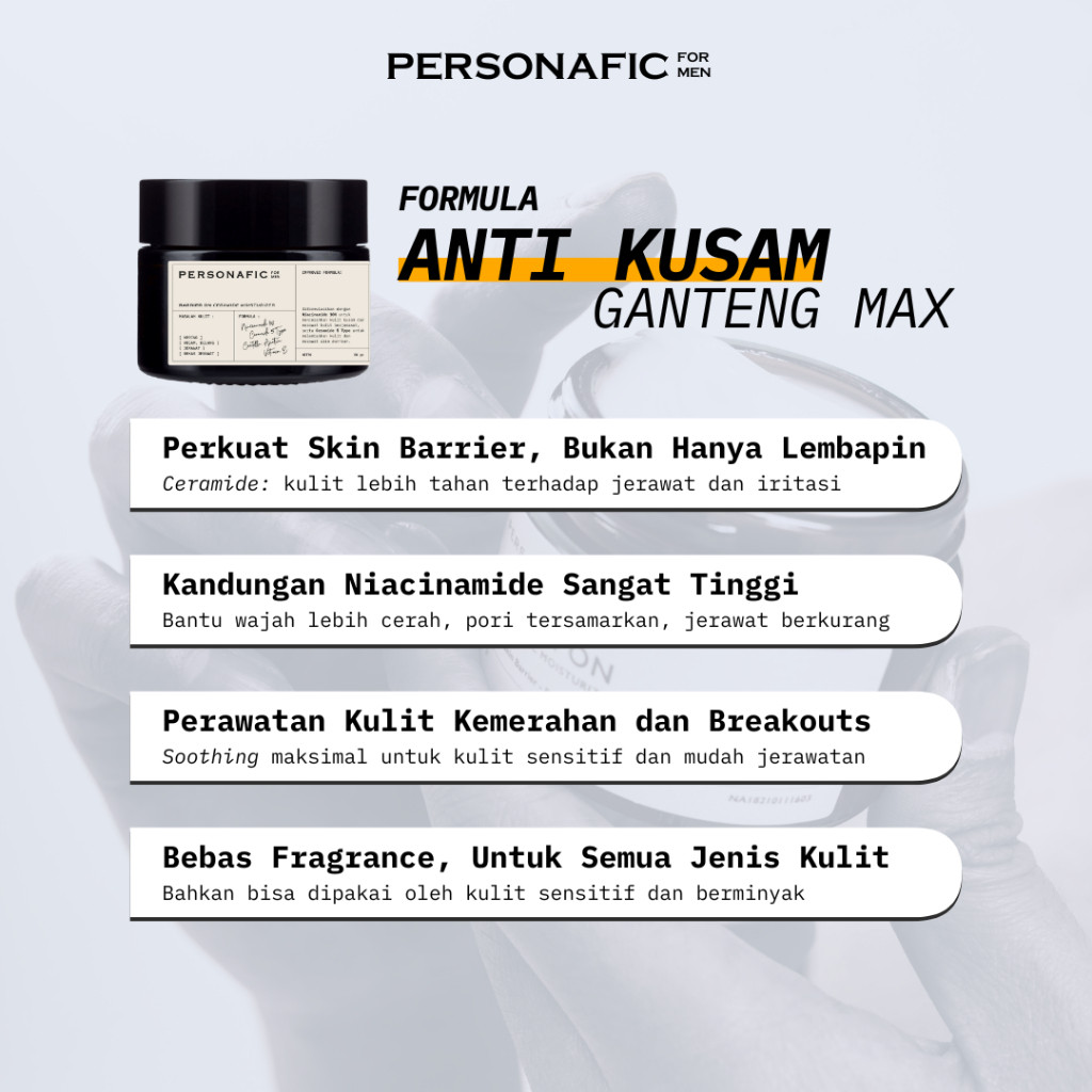 Persona Esensial Indonesia PERSONAFIC for Men Barrier On Ceramide Moisturizer