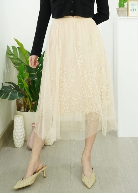 Clouwny  Shine Lace Skirt