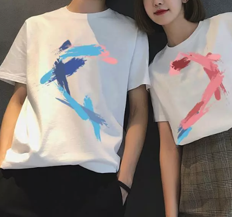 SSMY Kaos Couple Love Blue Merah 2
