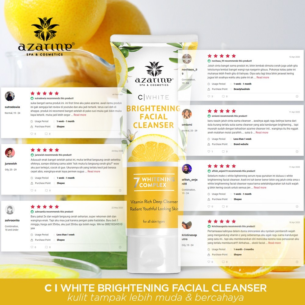 Wahana Kosmetika Indonesia Azarine® C White Brightening Facial Cleanser 