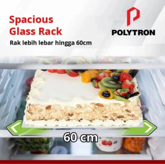 Hartono Istana Teknologi Polytron Kulkas 2 Pintu Belleza Big Liter Inverter With Vacuum Compartment 350 Liter PRM 495X