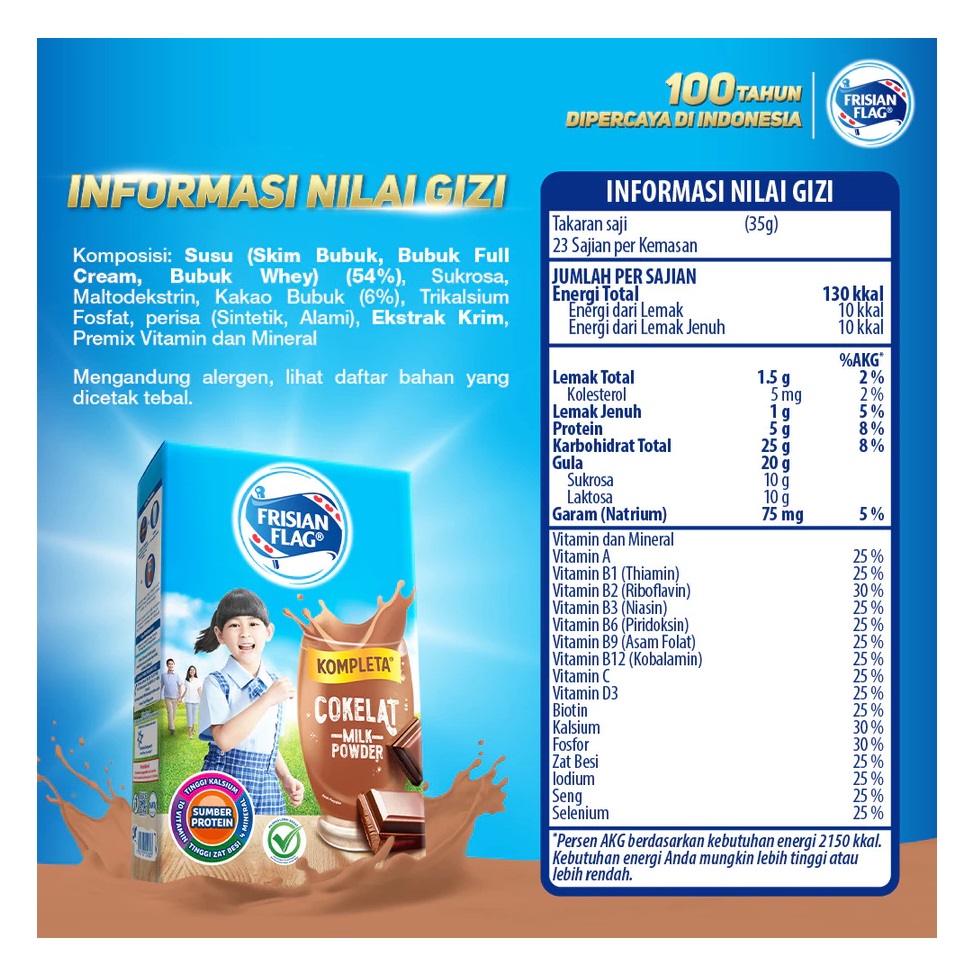 Frisian Flag Indonesia Frisian Flag Kompleta Cokelat Milk Powder